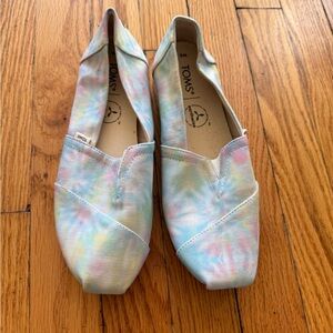 TOMS Pastel Tie-Dye Canvas Slip-Ons